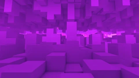 3d purple cubes horizontal video loop Stock Footage 122442432