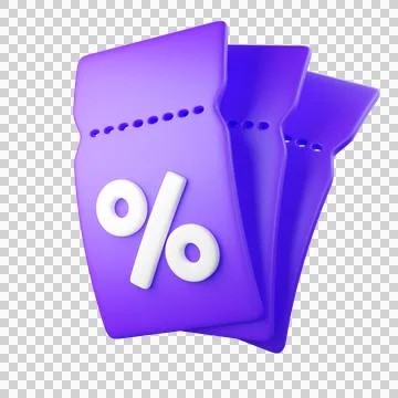 3d Purple discount tags Stock Illustration