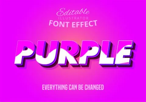 3D Purple editable text effect Stock Illustration