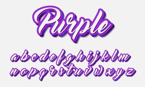3d purple editable text effect. Vector editable text effect Stock Illustration