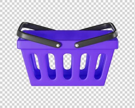 3d purple empty Shopping Basket Stock Illustration