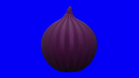 3D Purple Fig Fruit Looping Animation Rotating on Blue Screen, Realistic Mediter 스톡 동영상 344546190