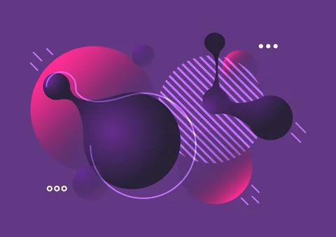 3D purple geometric background. Liquid shapes composition. Gradient vector ar イラスト素材