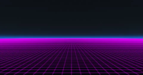 3D purple grid 1980s style Stock-Footage 131407097