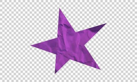3D purple metallic star shape isolated on white background for design and d.. Stock Illustration
