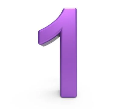 3d purple number 1 Stock Illustration