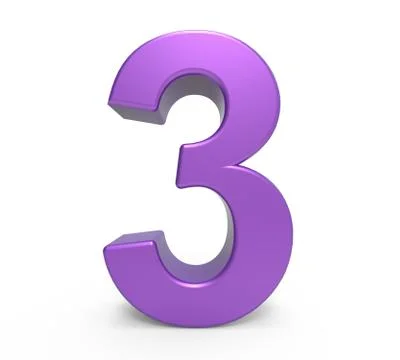 3d purple number 3 스톡 일러스트