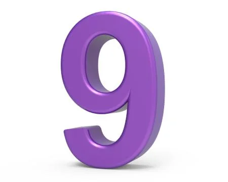 3d purple number 9 스톡 일러스트