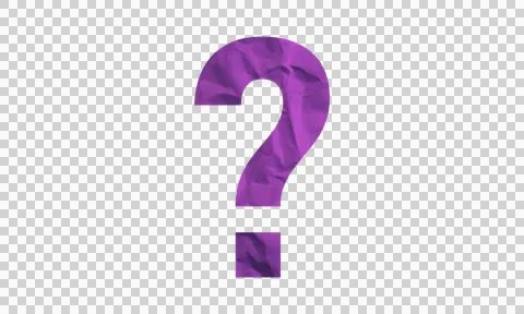 3D purple question mark symbol isolated on white background for problem sol.. Stock Illustration