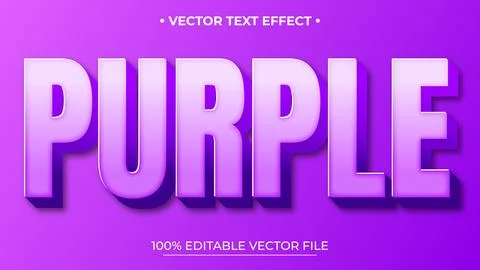 3D Purple Text effect Editable text Stock Illustration