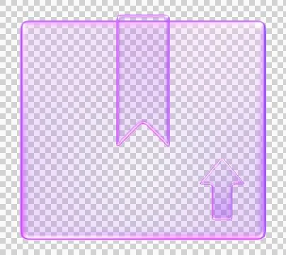 3D purple transparent package box symbol representing delivery, shipment, l.. Stock Illustration