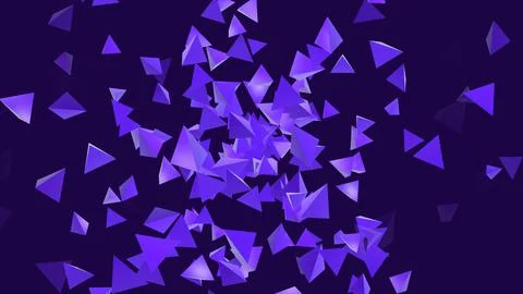3D purple triangles abstract background Stock Illustration