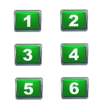 3d push button numbers series Illustrazione stock