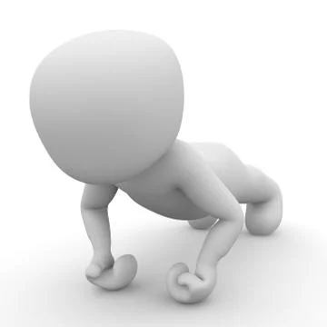 3d pushups Stock Illustration