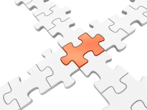 3d puzzle crossroad Stock Illustration