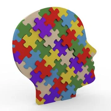 3d puzzle head Stock Illustration