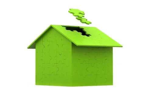 3d Puzzle house. 스톡 일러스트
