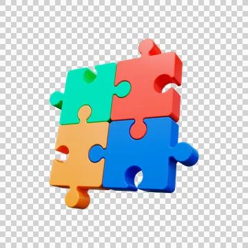 3d Puzzle icon. Teamwork concept Stock Illustration