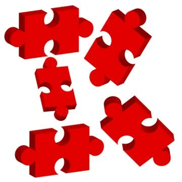 3D puzzle isolated on white background Stock Illustration