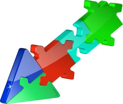 3D Puzzle Jigsaw Arrow Stock Illustration
