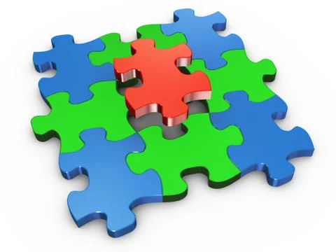 3d puzzle peaces Stock Illustration