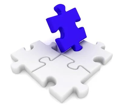 3d puzzle pieces - conceptual image. Stock Illustration