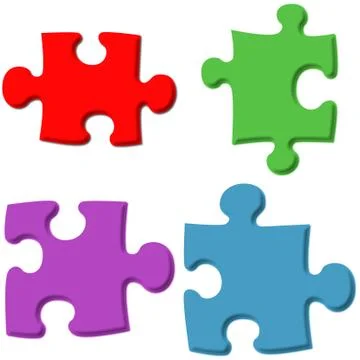 3D Puzzle Pieces Stock Illustration