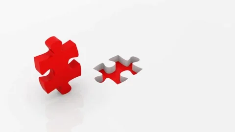 3d puzzle transition effect, white background splits into pieces falling down, Stock Footage 336248756
