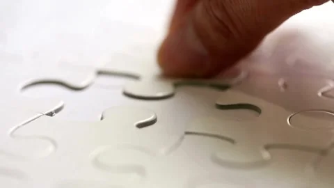 3d puzzle transition effect, white background splits into pieces falling down, Stock Footage 336248865
