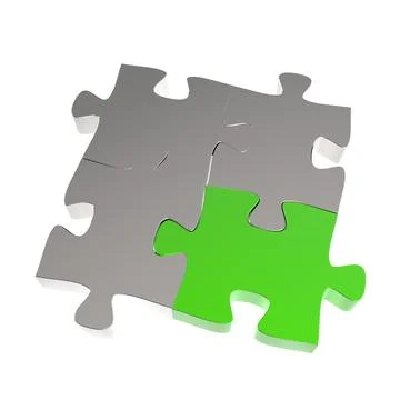 3d puzzles partnership as concept Stock Photos