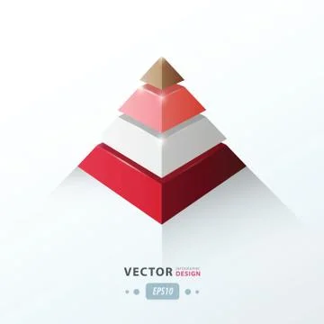 3D pyramid business Infographic  love valentine style Stock Illustration