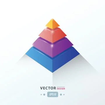 3D pyramid business Infographic pink, blue, orange, Purple color Stock-Illustration