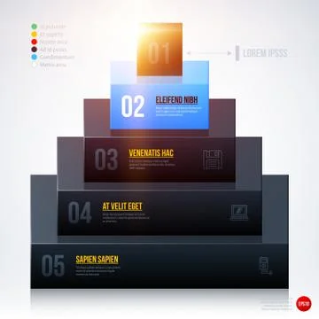 3d pyramid chart template on white background. EPS10 Stock Illustration