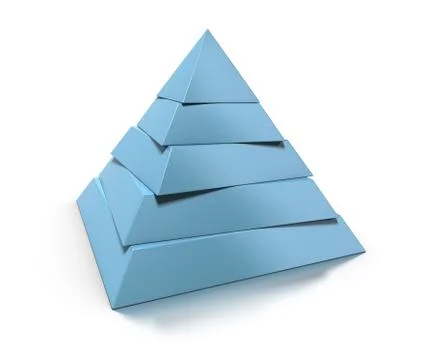 3d pyramid, five levels Illustrazione stock