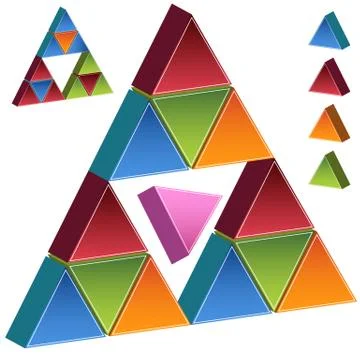 3d pyramid - pink 스톡 일러스트