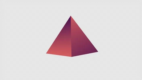 3D pyramid with red gradient rotating on white background, minimalist geome.. Stock Footage 319390249