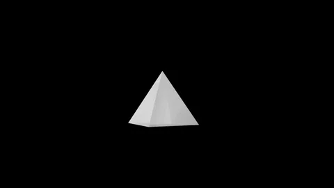 3D Pyramid rotate animation on the black background Stock Footage