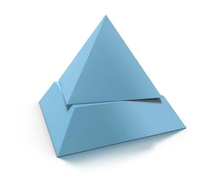 3d pyramid, two levels over white background Ilustração Stock