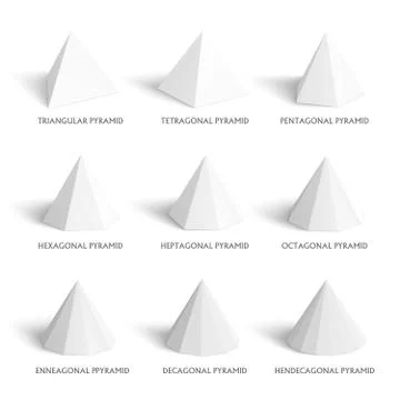 3d pyramids template. Realistic with shadow イラスト素材