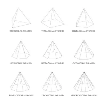 3d pyramids template. Realistic with shadow イラスト素材