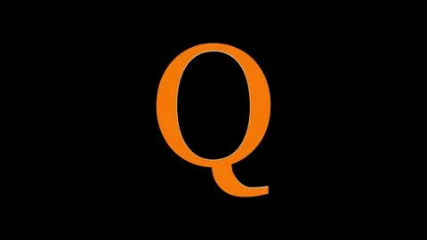 3d Q letter logo loopable brown color black background Illustrazione stock