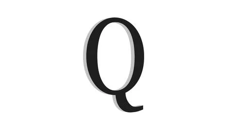 3d Q letter logo loopable black color white background Illustrazione stock