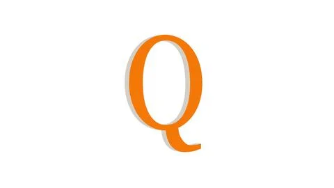3d Q letter logo loopable brown color white background 스톡 일러스트