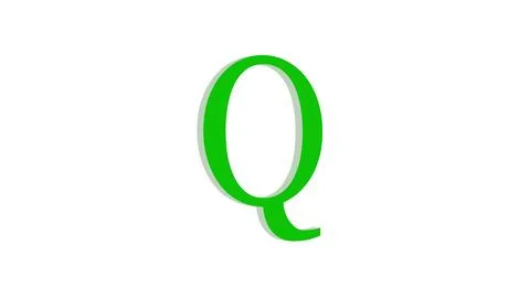 3d Q letter logo loopable green color white background Stockillustratie