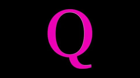 3d Q letter logo loopable pink color black background 스톡 일러스트