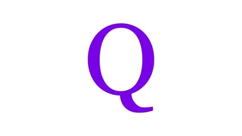 3d Q letter logo loopable purple color white background Stock Illustration