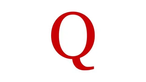 3d Q letter logo loopable red color white background Stock Illustration