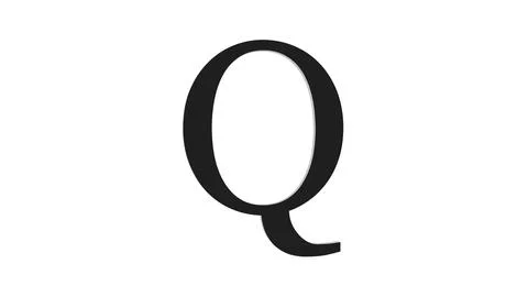 3d Q letter logo loopable rotated black color white background Illustrazione stock