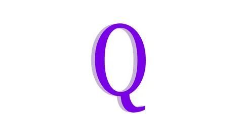 3d Q letter logo loopable rotated purple color white background Stock Illustration