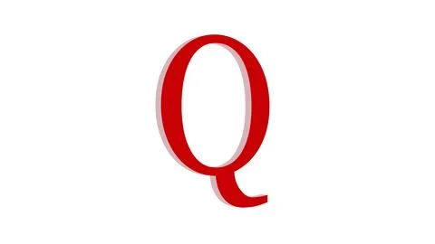 3d Q letter logo loopable rotated red color white background Stock Illustration